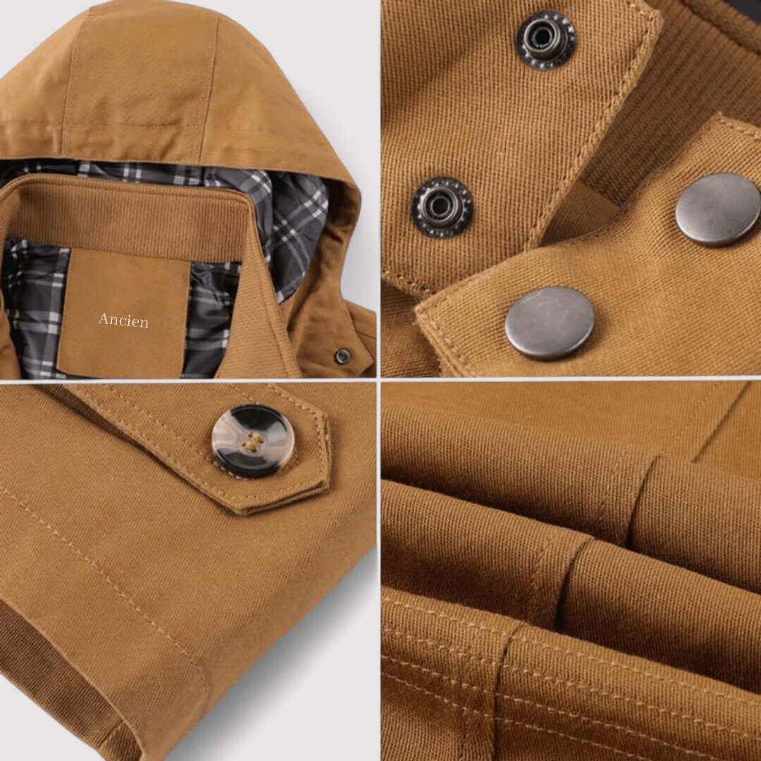 Drune | Herren wasserdichte Winterjacke mit Kapuze