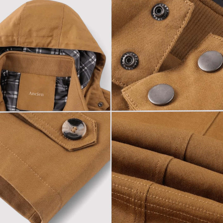 Drune | Herren wasserdichte Winterjacke mit Kapuze