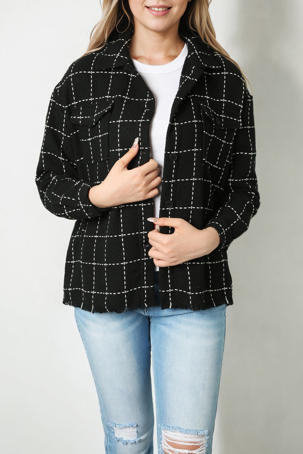 Drune | Karierte Jacke mit Großen Taschen Polyester-baumwolle Schick und Vielseitig