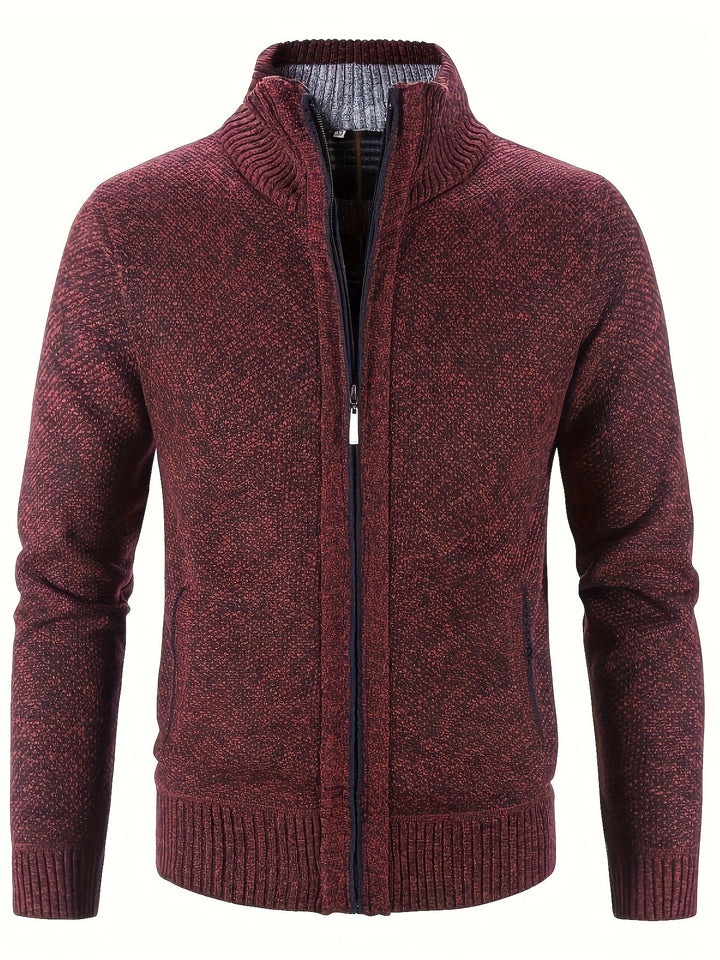 Drune | Zip Up Stehkragen Strickjacke