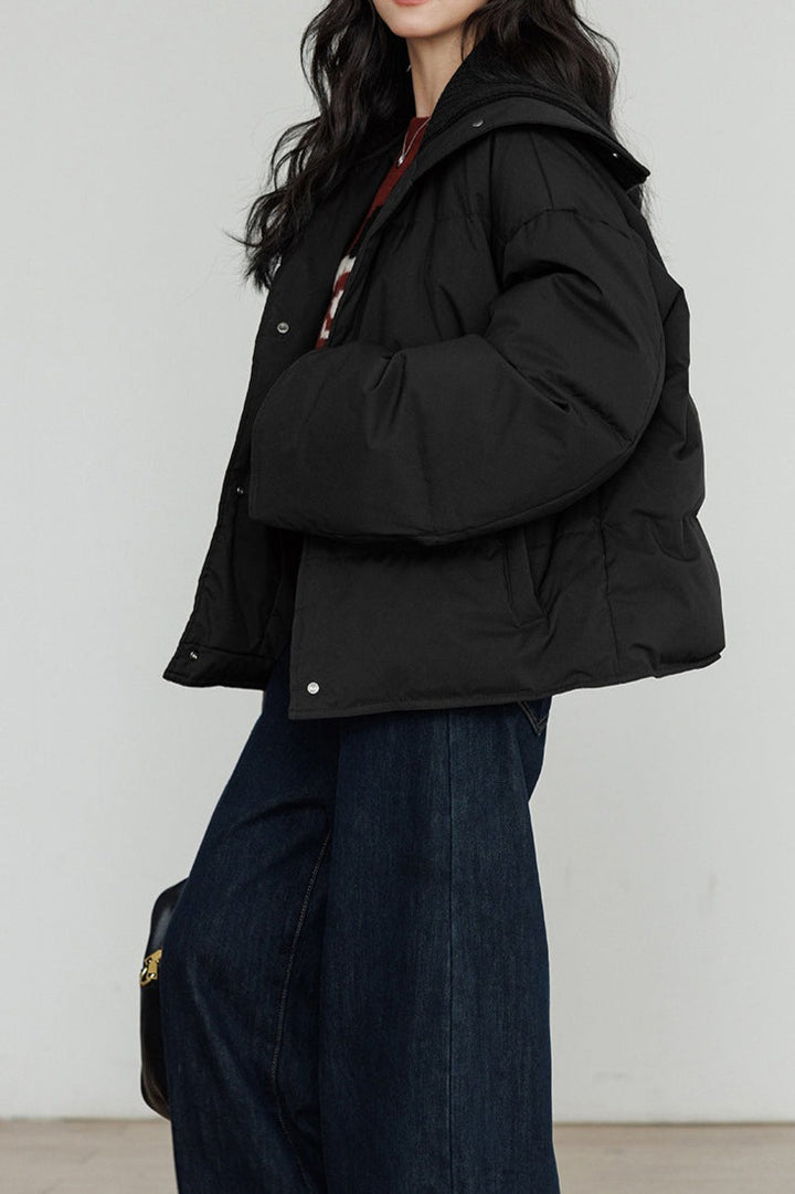 Drune | Kragen Weißer Entendaunen-Pufferjacke