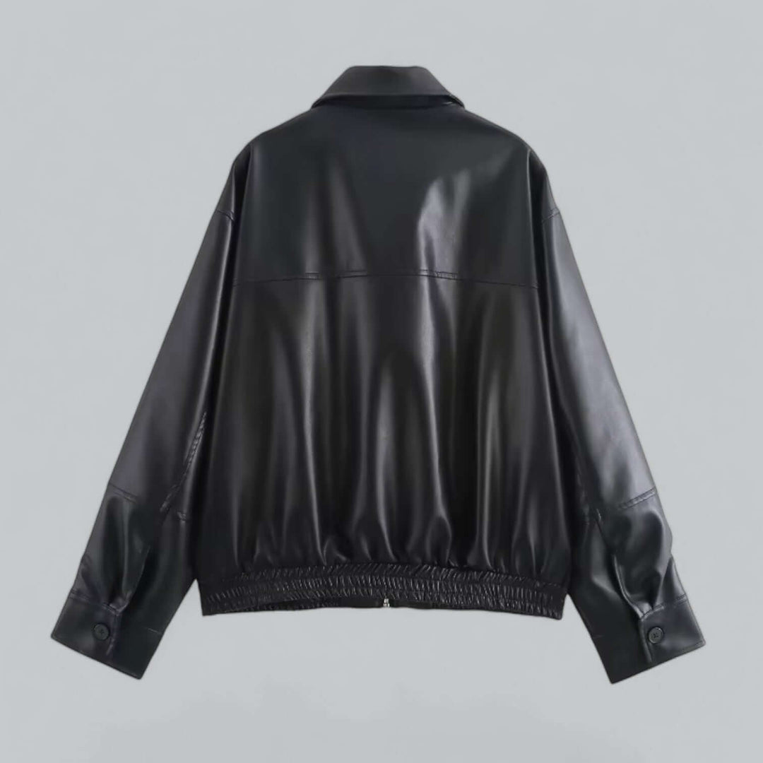 Drune | Damen Vintage Stil Kunstlederjacke