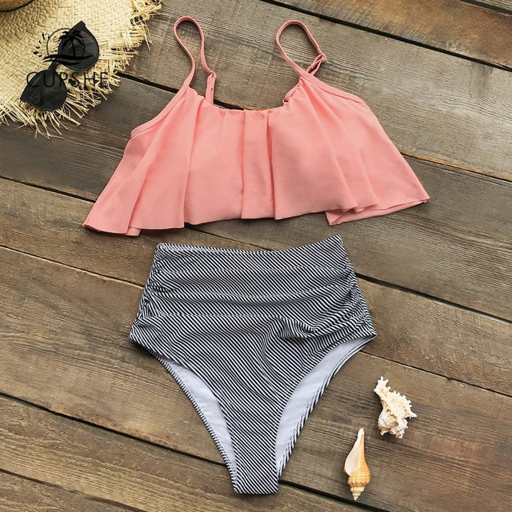 Drune | Bunter Bikini mit Rüschen