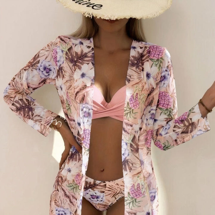 Drune-in-1-Bikini-Set mit Blumenmuster (Bestseller)