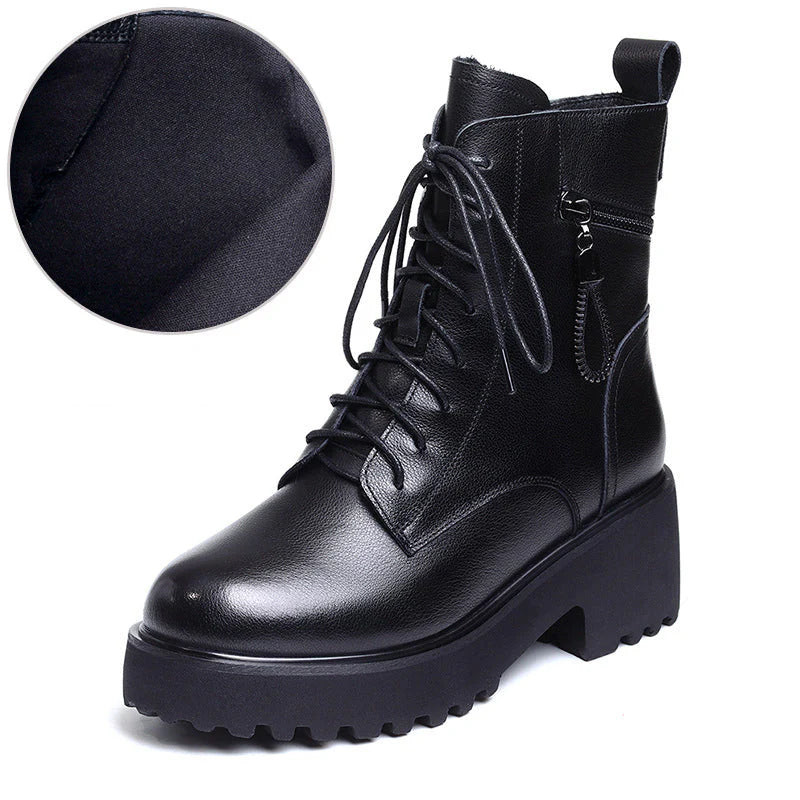 Drune | Cozy Chic Damen Chunky Heel Pelzgefütterte Winterstiefel