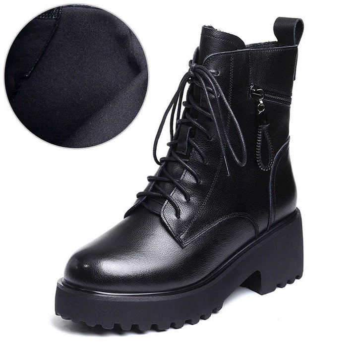 Drune | Cozy Chic Damen Chunky Heel Pelzgefütterte Winterstiefel