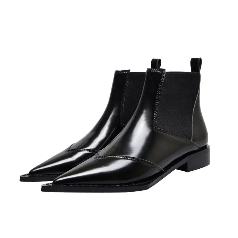Drune | Schwarze Stiefeletten mit niedrigem Absatz für Damen