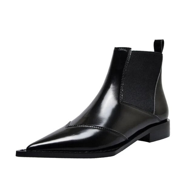 Drune | Schwarze Stiefeletten mit niedrigem Absatz für Damen