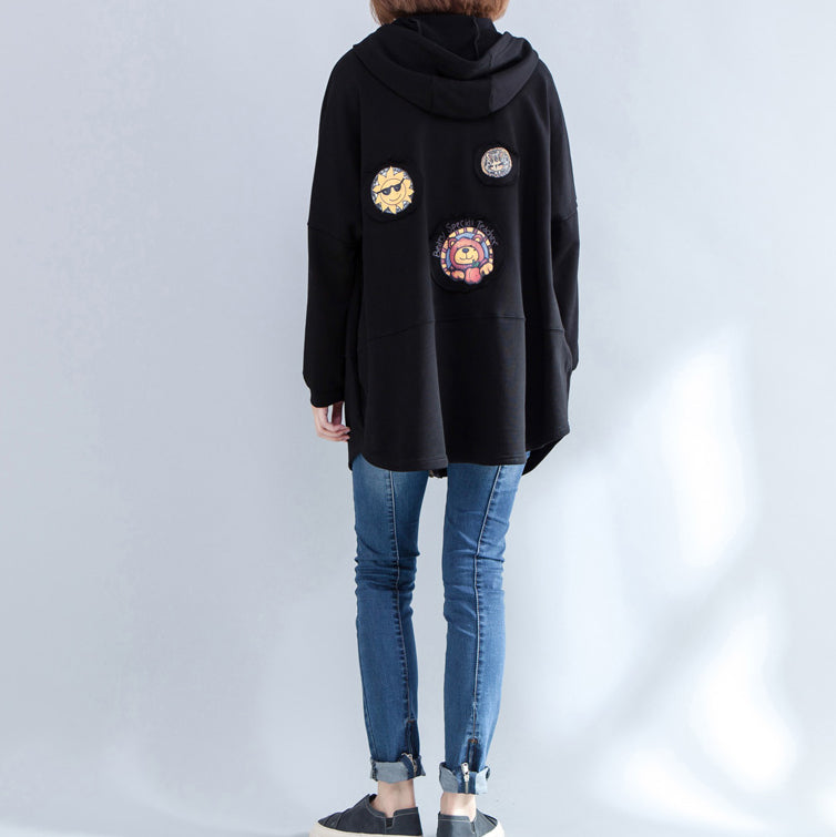 Drune | Herbst Kapuzen Baumwollmäntel Plus Size lässige Reißverschluss Cardigans Outwear