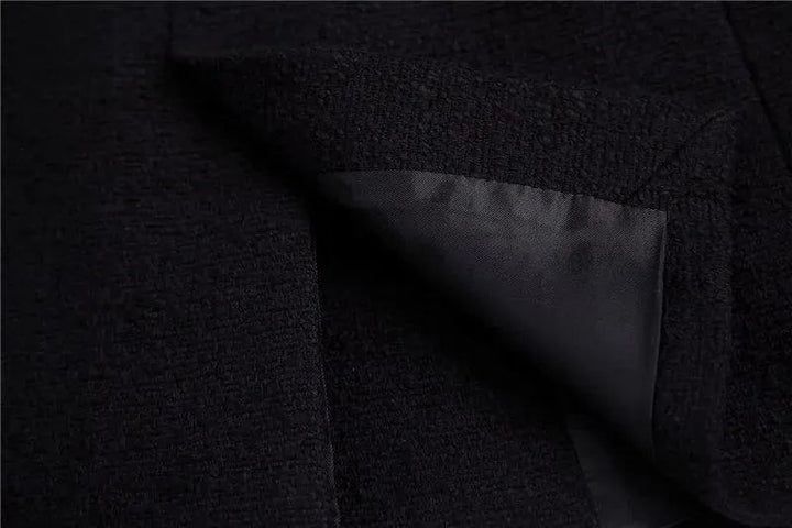 Drune | Schwarzer Blazer Damen - Formal-Business - Unifarben-Einfarbig