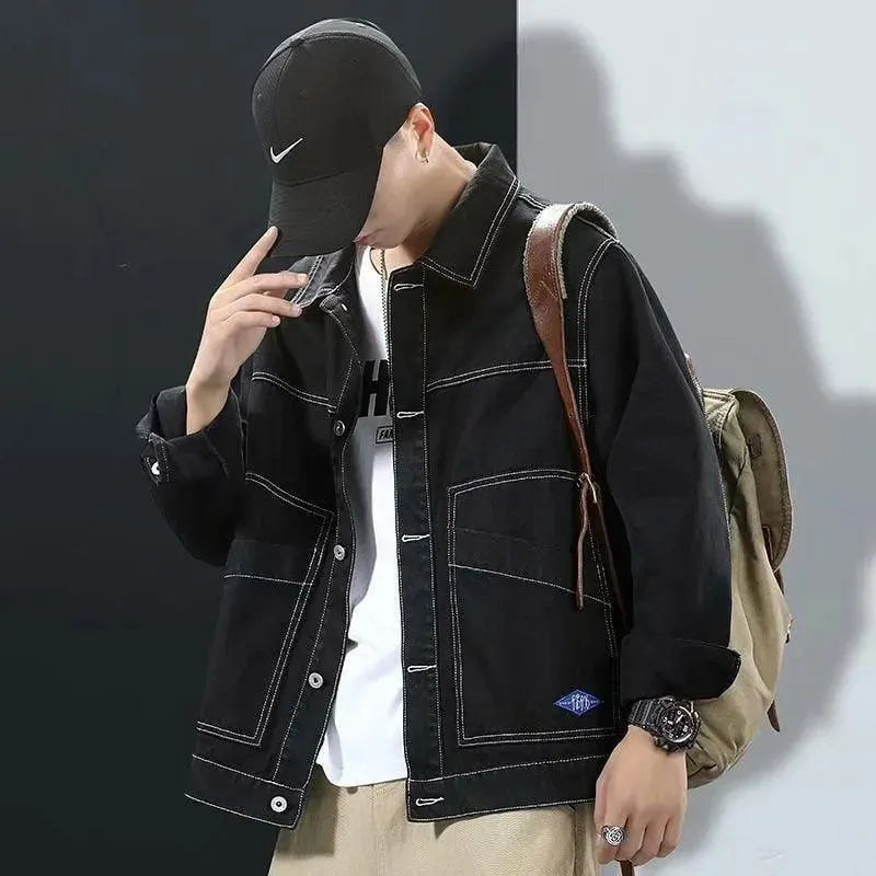 Drune | Schwarze Streetwear Jean Jacken