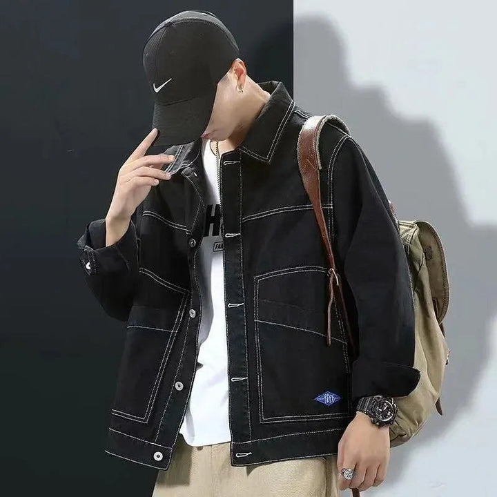 Drune | Schwarze Streetwear Jean Jacken