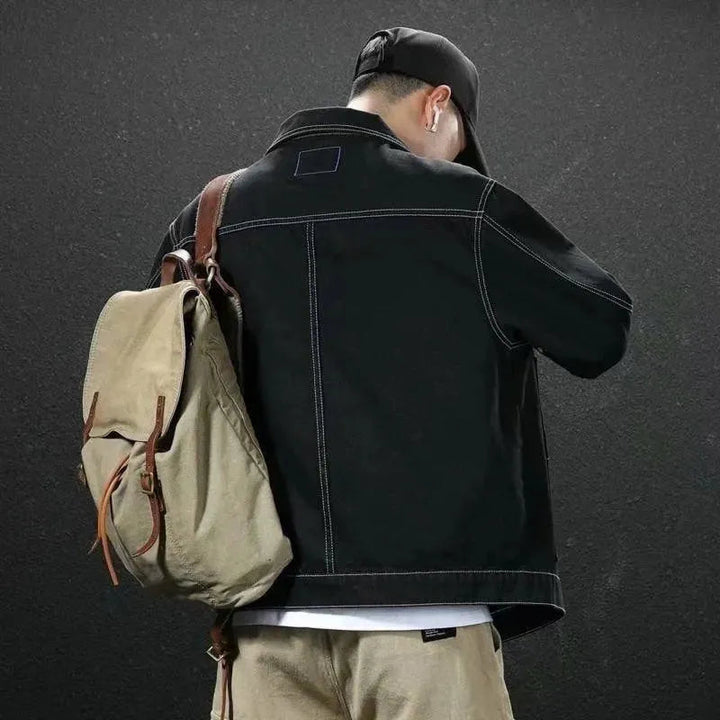 Drune | Schwarze Streetwear Jean Jacken