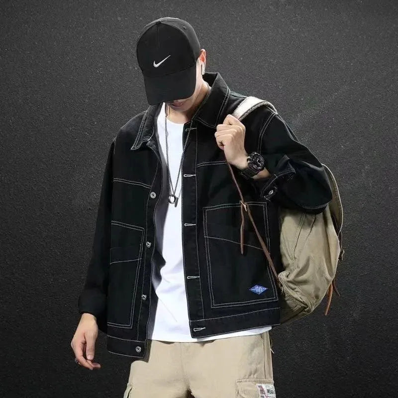 Drune | Schwarze Streetwear Jean Jacken