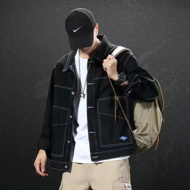 Drune | Schwarze Streetwear Jean Jacken