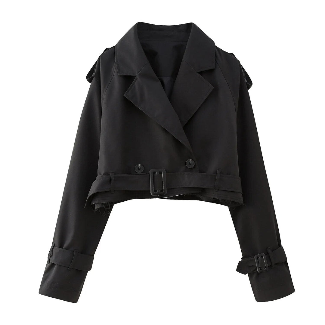 Drune | Cropped Trenchcoat - Stilvoll & Vintage