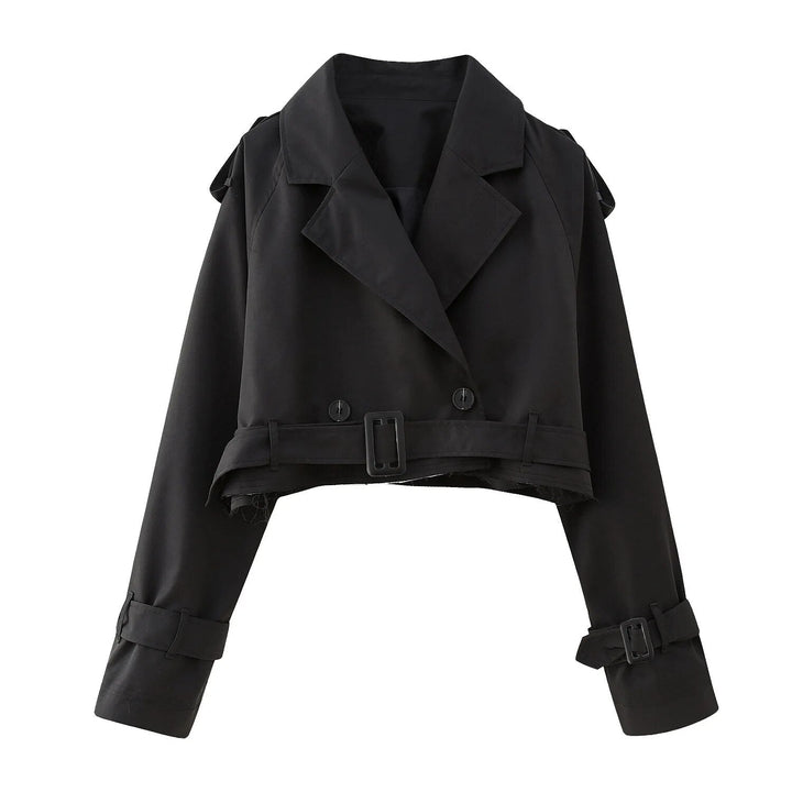 Drune | Cropped Trenchcoat - Stilvoll & Vintage