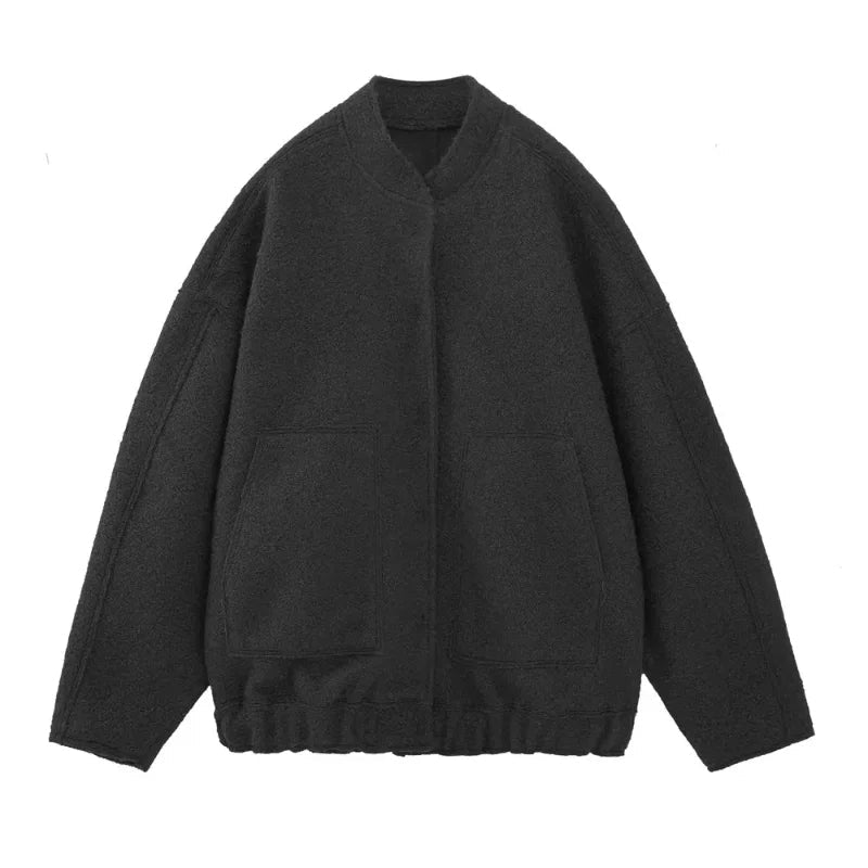 Drune | Flauschige Übergroß Jacke mit Taschen