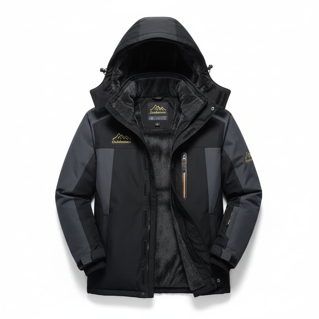 Drune | Herren wasserdichte Winterjacke - Mit Kapuze und Brust-Reißverschlussfach