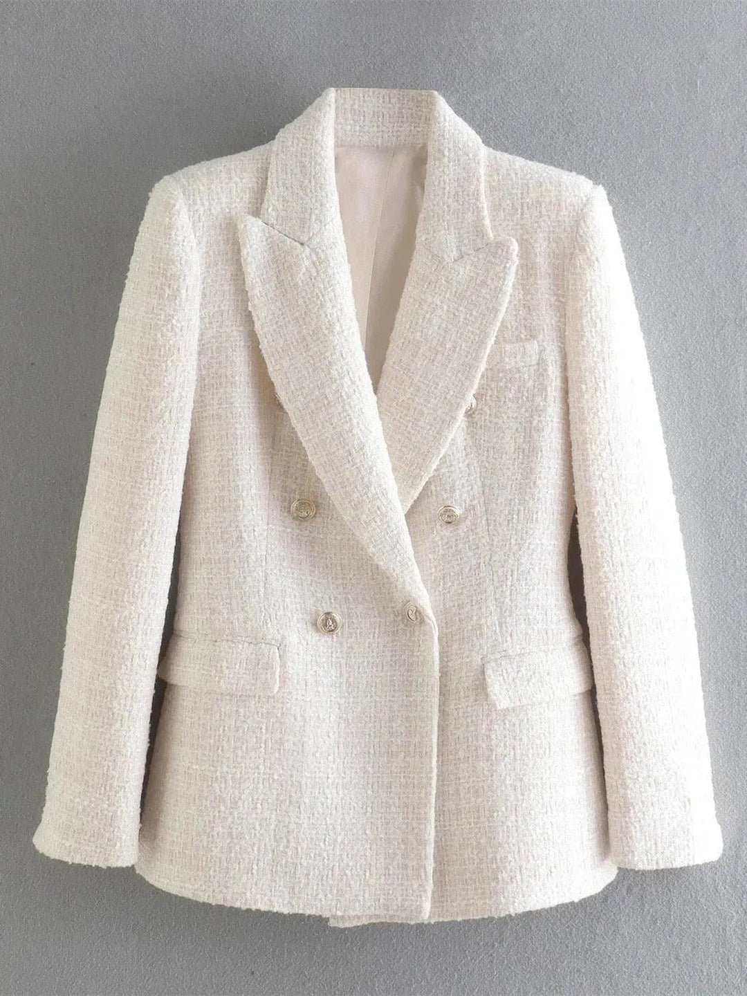 Drune | Gemischter Doppelreiher Tweed Blazer Damen
