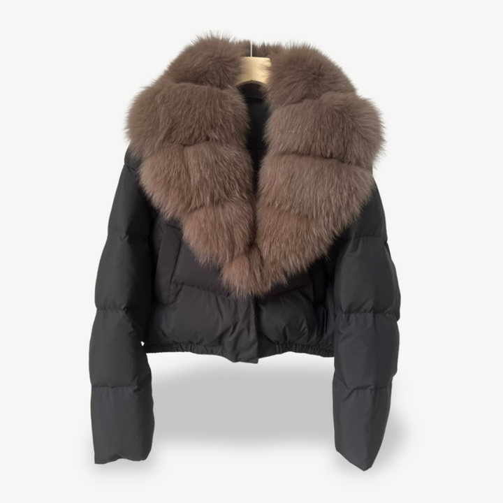 Drune | Winter Pufferjacke mit Kunstfellkragen für Damen
