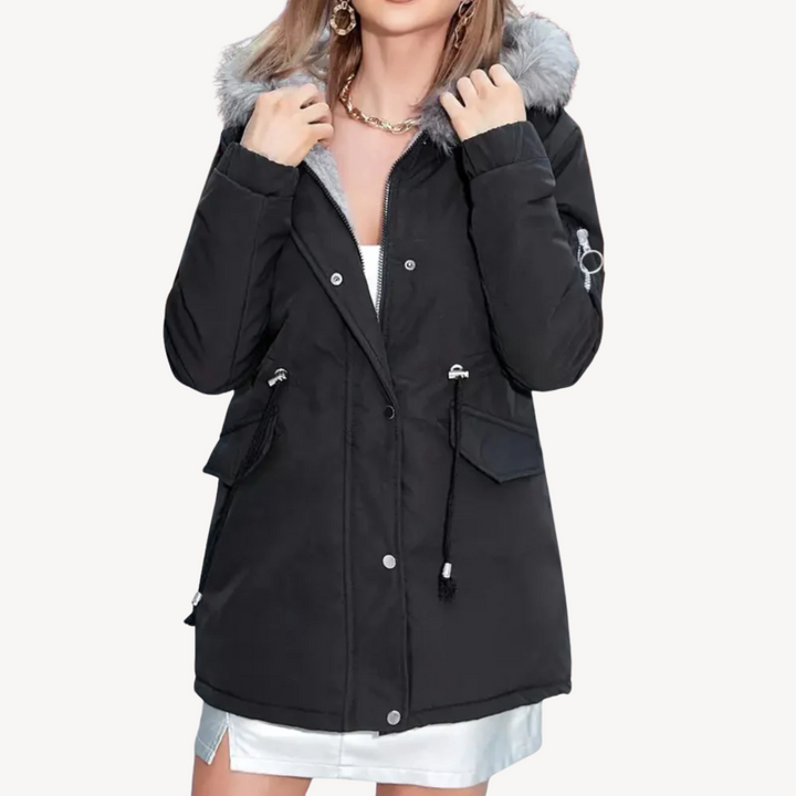 Drune | Damen Kunstfell Kapuzenparka Jacke