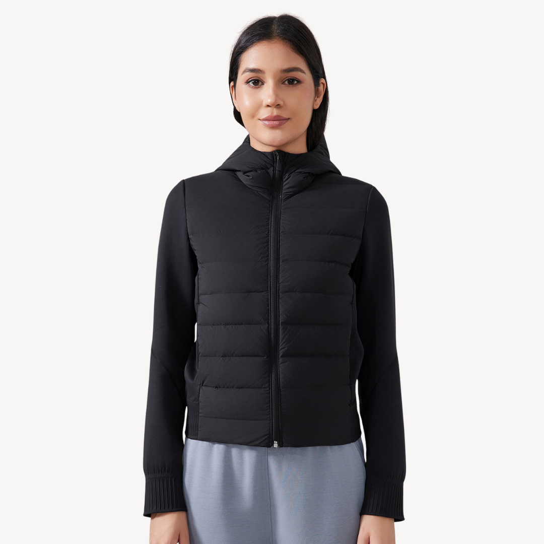 Drune | Damen Hybrid Puffermantel Hoodie Jacke