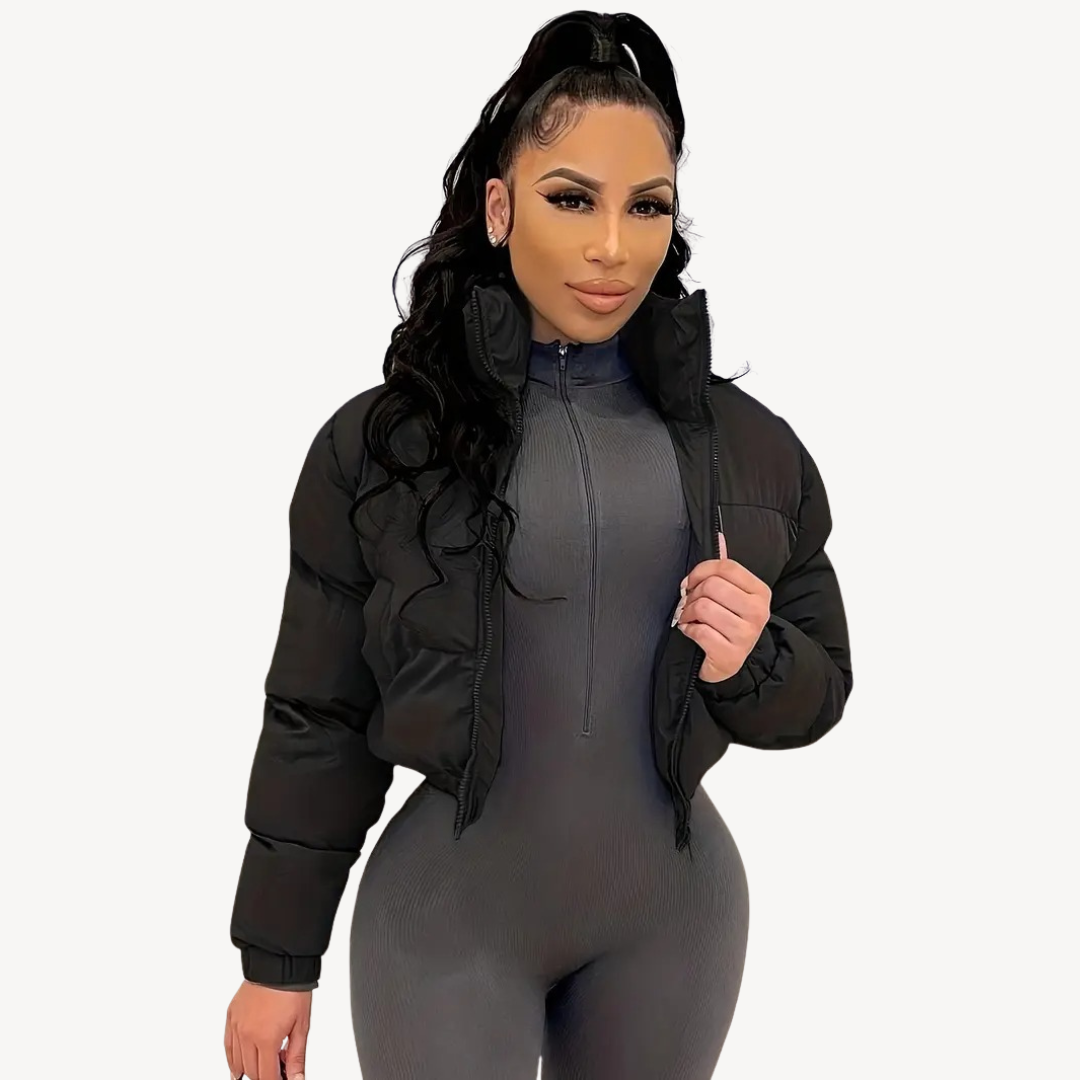 Drune | Damen cropped Puffer Zip Jacke