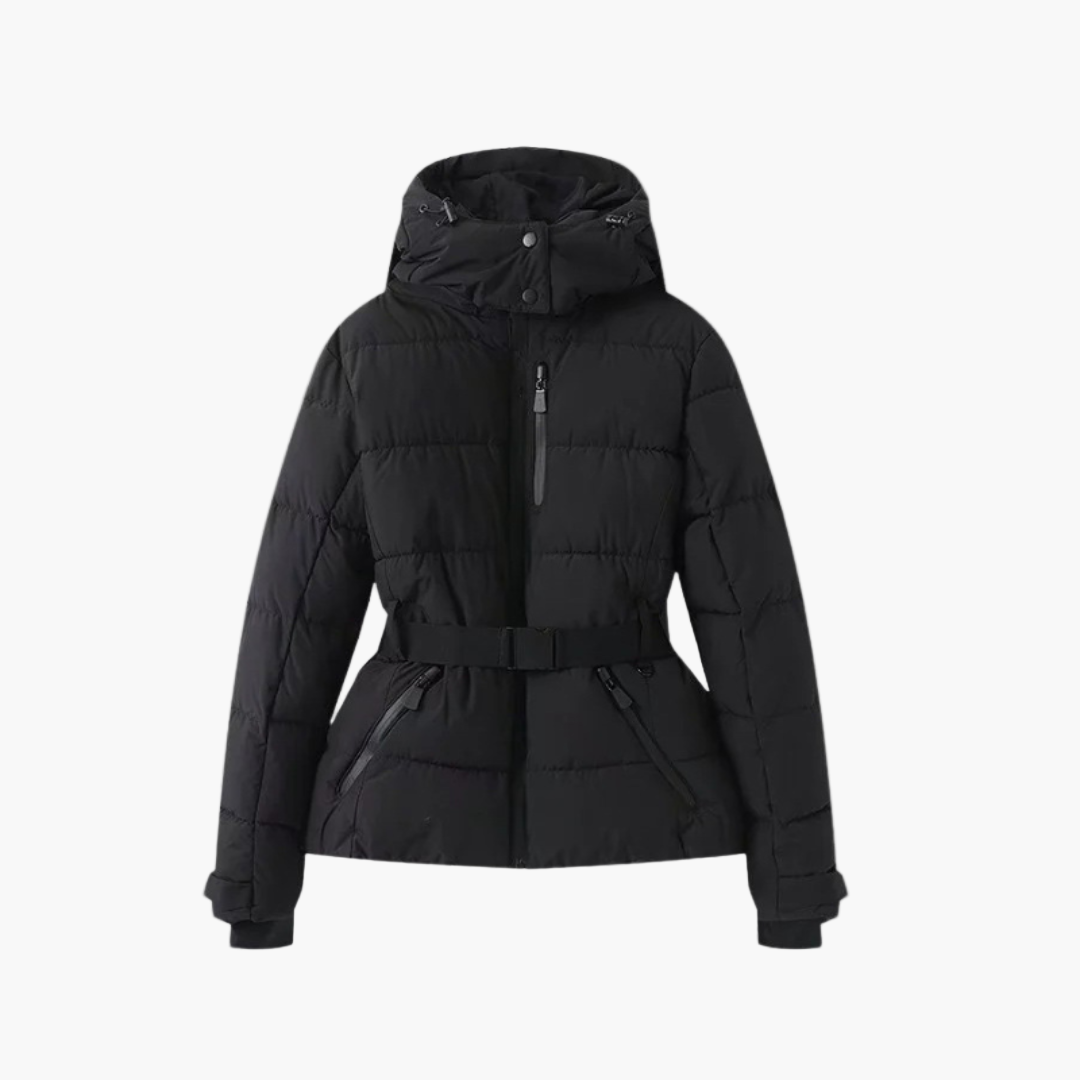 Drune | Steppjacke mit Gürtel und Kapuze - Elegante, Wasserabweisende Winterjacke für Alltag und Outdoor
