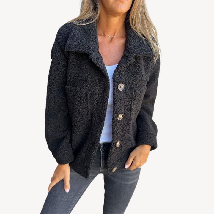 Drune | Damen Teddyfleece Knopjacke