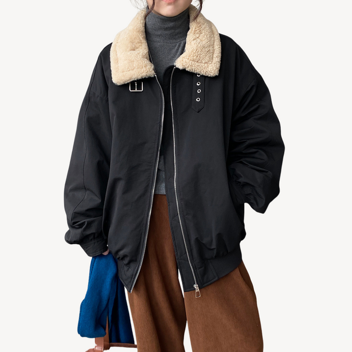 Drune | Damen Shearling Kragen Pufferjacke