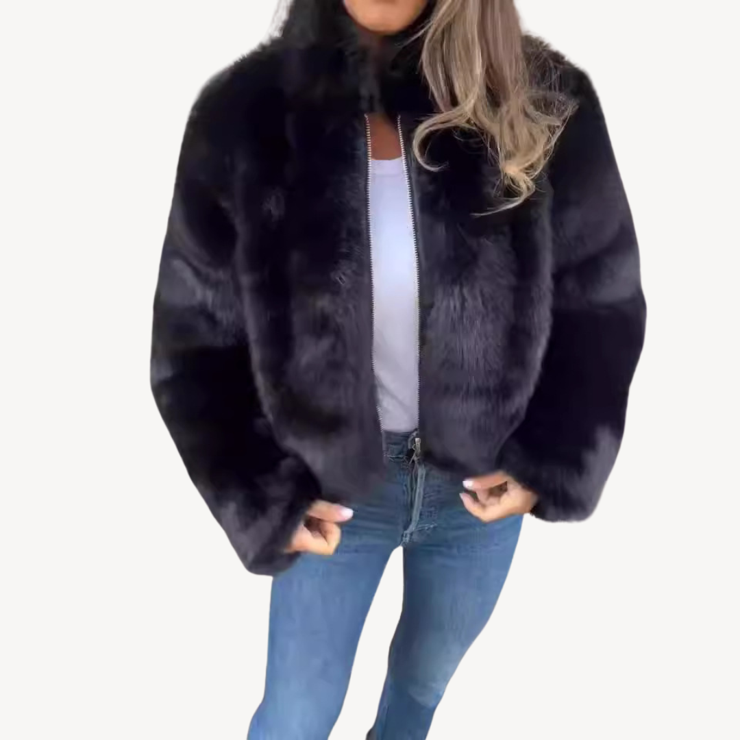 Drune | Damen Kunstpelz Zip-Up Jacke