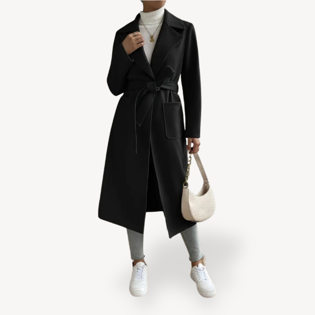Drune | Damen Langer Offener Mantel mit Taschen