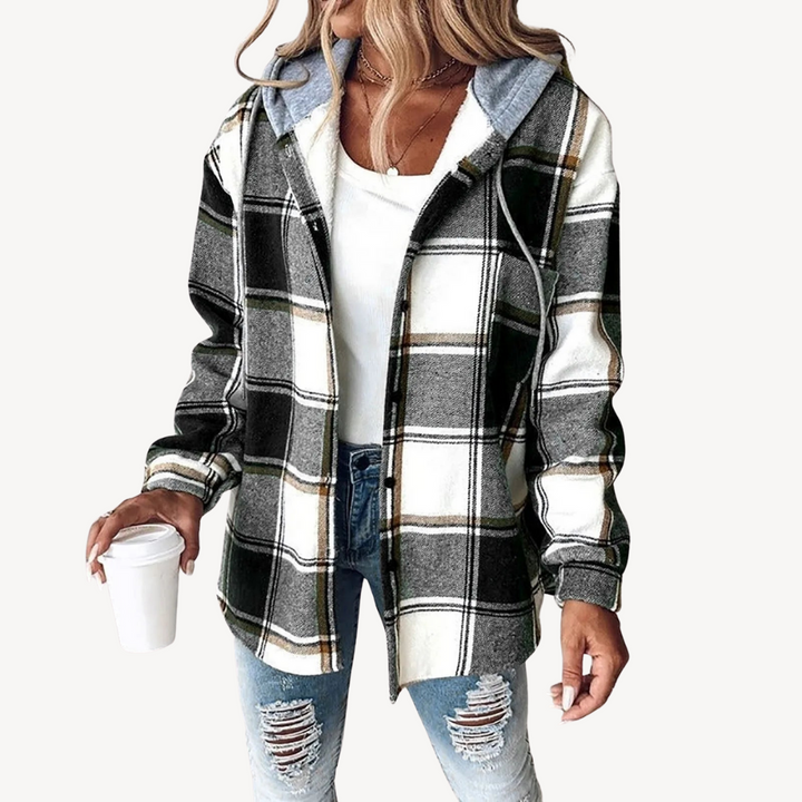Drune | Karierte Kapuzenhemdjacke