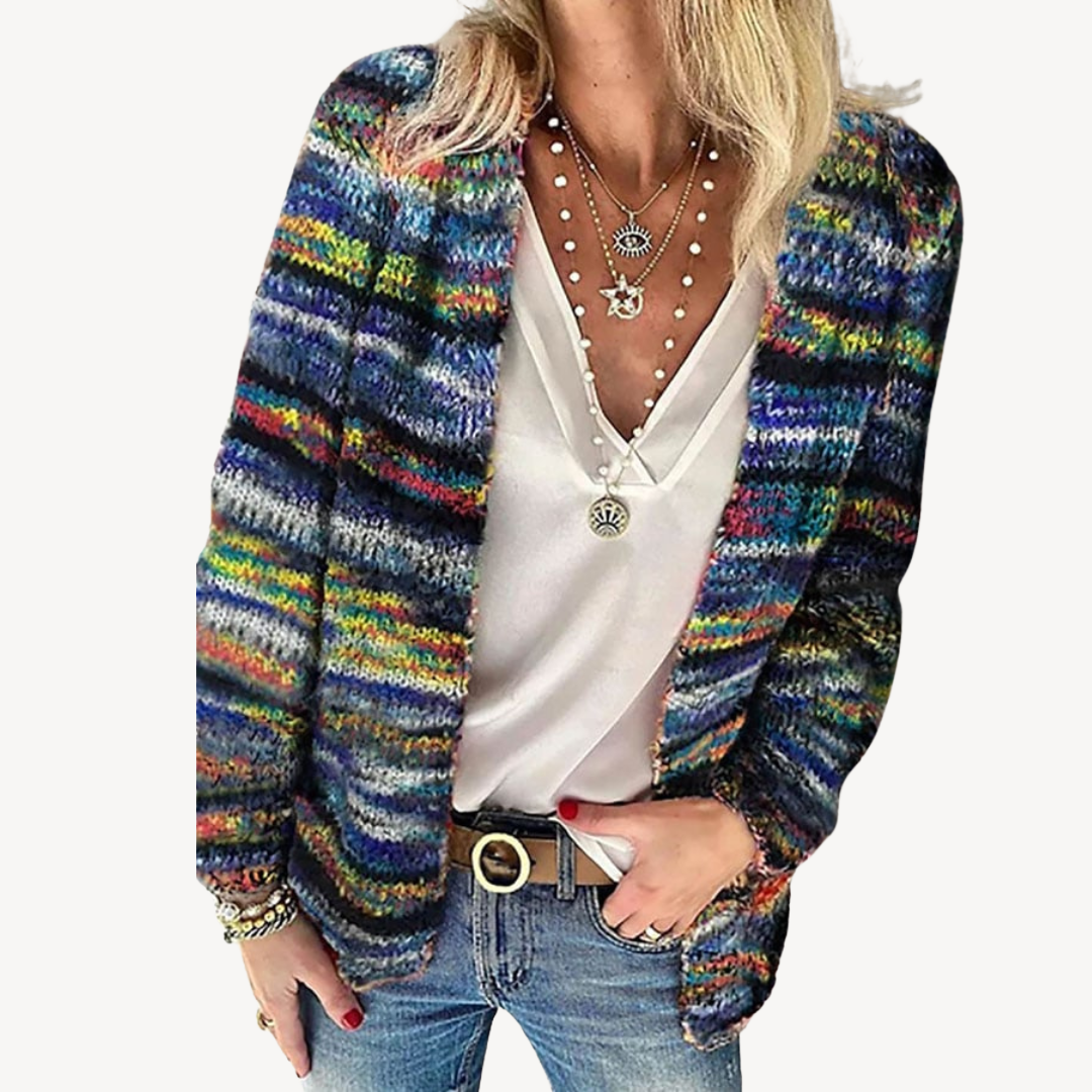 Drune | Damen Mehrfarbiger Strickcardigan