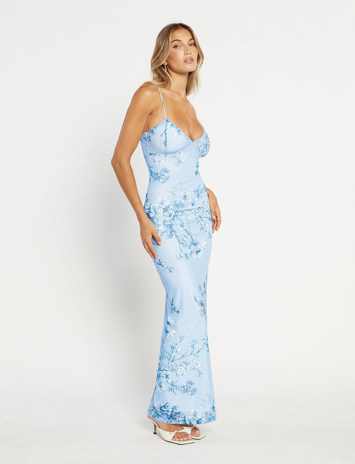 Drune | Maxikleid mit V-Ausschnitt mit Spaghettiträgern