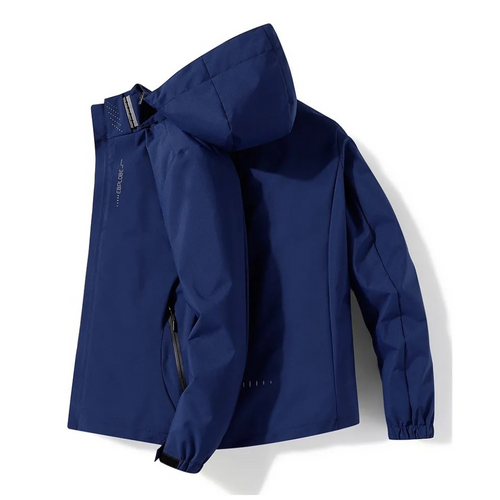 Drune | Herren Blauer Kapuzenwindbreaker - Wasserdichtes Design
