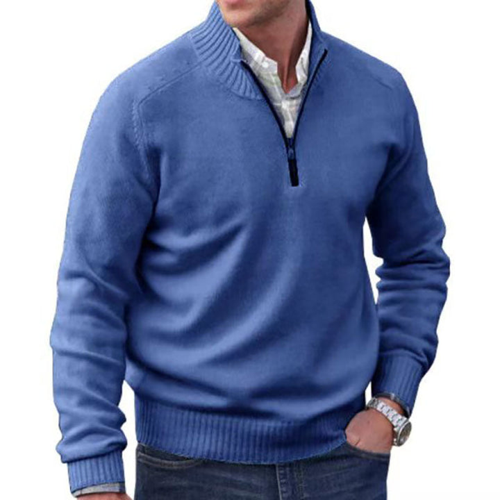 Drune | Pullover Mit Viertelreißverschluss Gerippter Kragen
