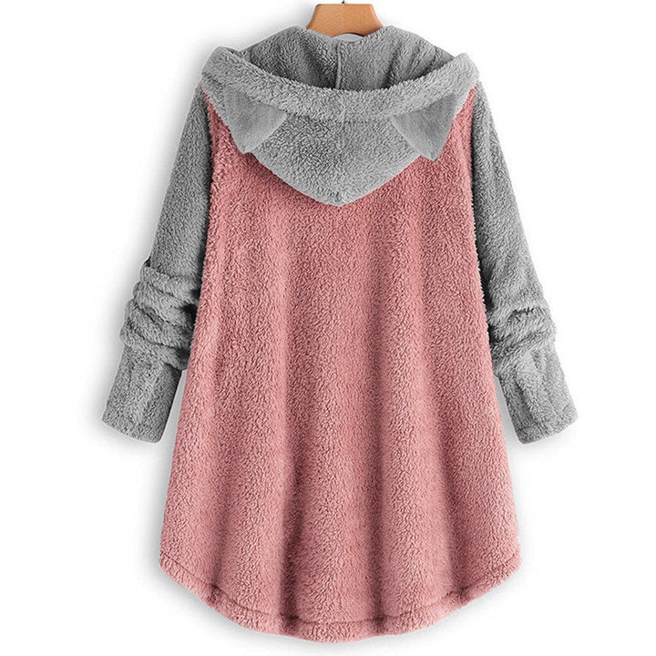 Drune - Damen-Fleece-Sweatshirt Mit Katzenohren Und Abgesetzten Ärmeln