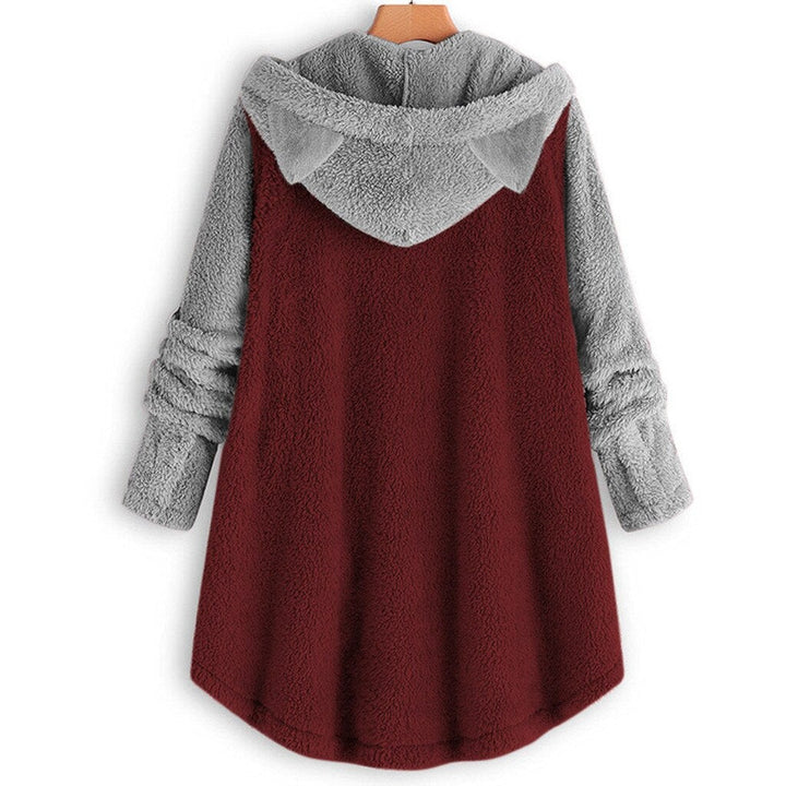 Drune - Damen-Fleece-Sweatshirt Mit Katzenohren Und Abgesetzten Ärmeln