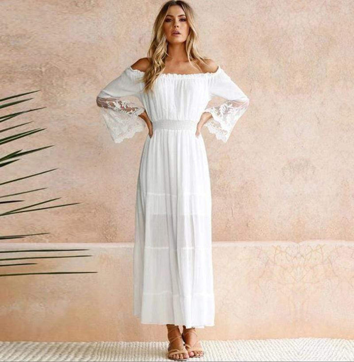 Drune | Bohemian Baumwollspitzen Maxikleid