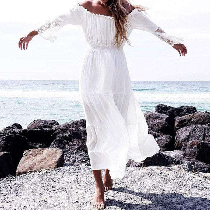 Drune | Bohemian Baumwollspitzen Maxikleid