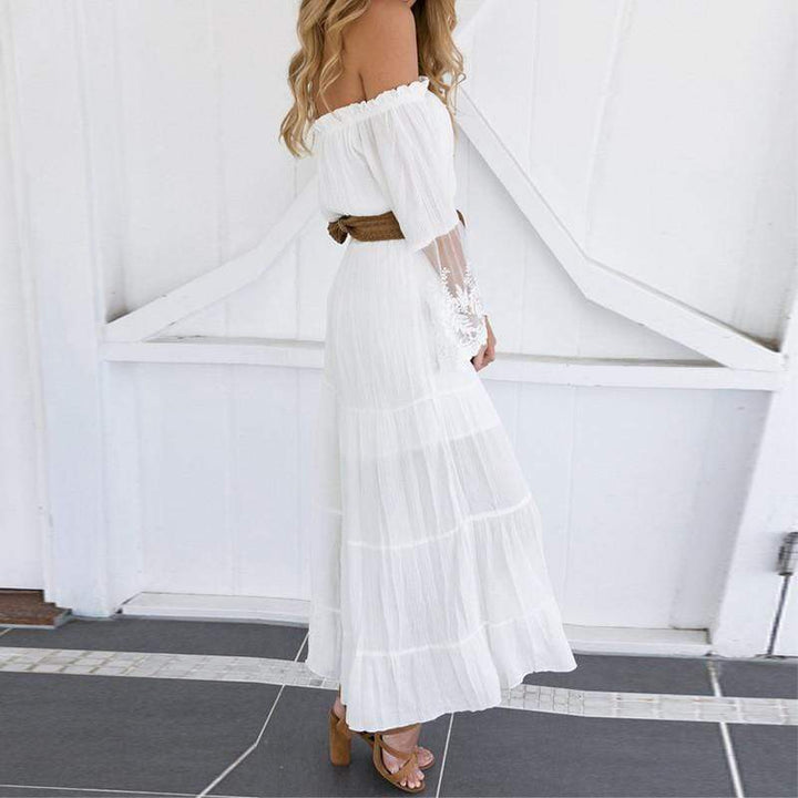 Drune | Bohemian Baumwollspitzen Maxikleid