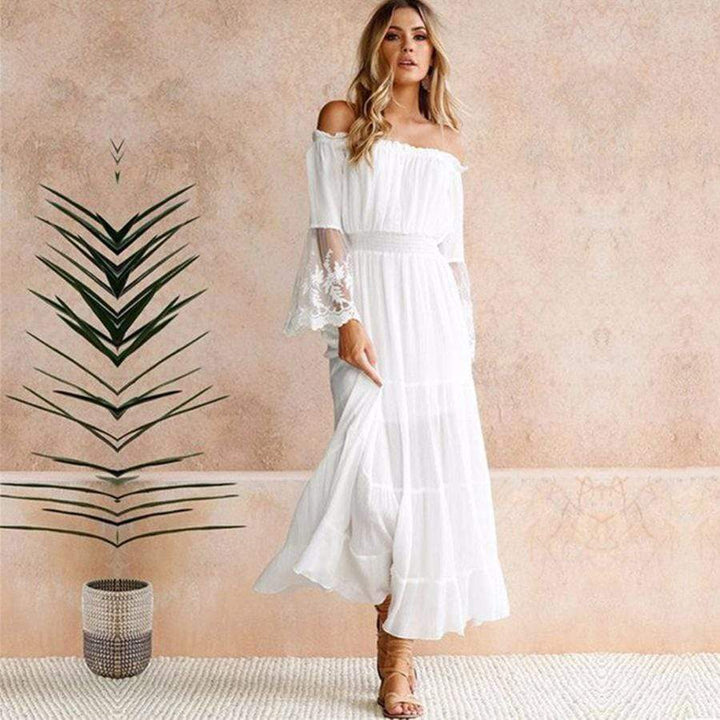 Drune | Bohemian Baumwollspitzen Maxikleid