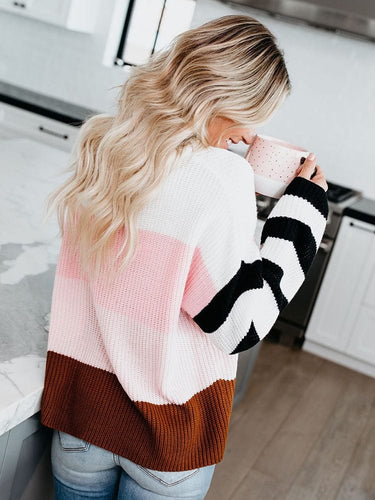 Drune | Strickbluse mit Blockstreifen Lässiger Komfort Entspanter Stil