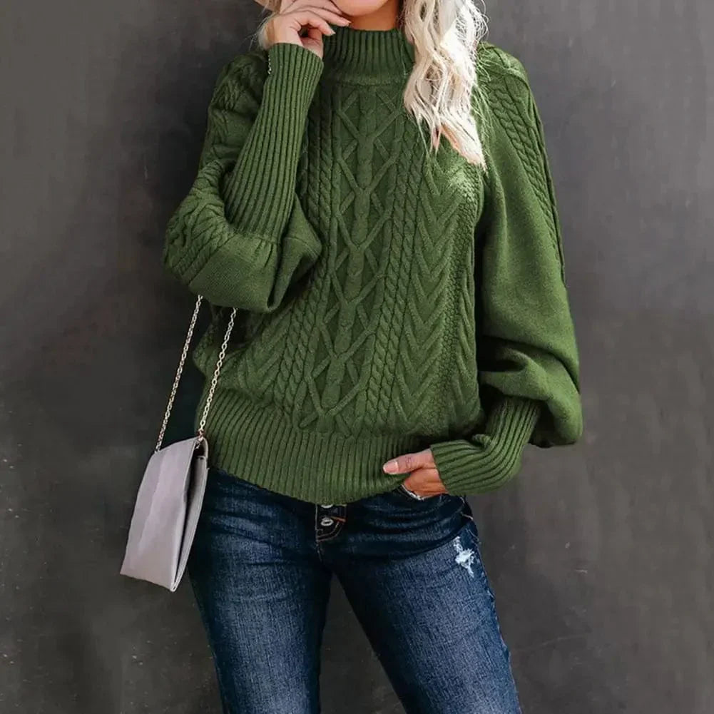 Drune | Chunky Strickpullover mit Hohem Kragen Kabelstrick Design Warme Bequemlichkeit
