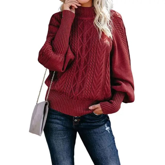 Drune | Chunky Strickpullover mit Hohem Kragen Kabelstrick Design Warme Bequemlichkeit