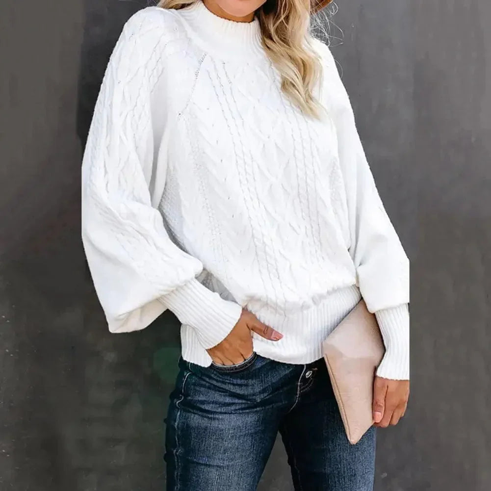 Drune | Chunky Strickpullover mit Hohem Kragen Kabelstrick Design Warme Bequemlichkeit