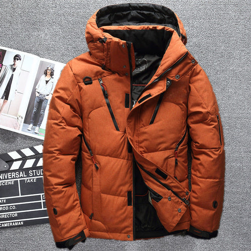 Drune | Herren Winterjacke mit Kapuze und stilvollem Reißverschlusstaschen Design