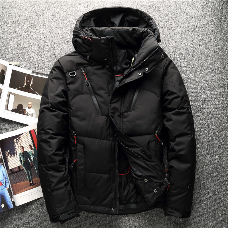 Drune | Herren Winterjacke mit Kapuze und stilvollem Reißverschlusstaschen Design